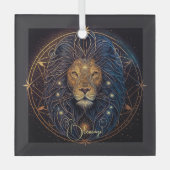 Ornement En Verre Créez votre propre Astrologie Mystique Leo Zodiac (Recto)