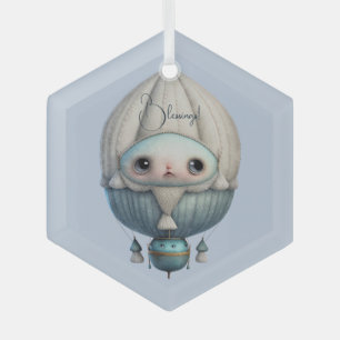 Ornement En Verre Créez votre propre Ballons Steampunk Cute Hot Air