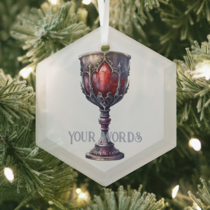 Ornement En Verre Créez votre propre chalice gothique rouge et viole