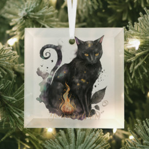 Ornement En Verre Créez Votre Propre Chat Noir Magique