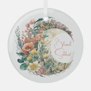 Ornement En Verre Créez Votre Propre Croissant de Lune Floral Tropic