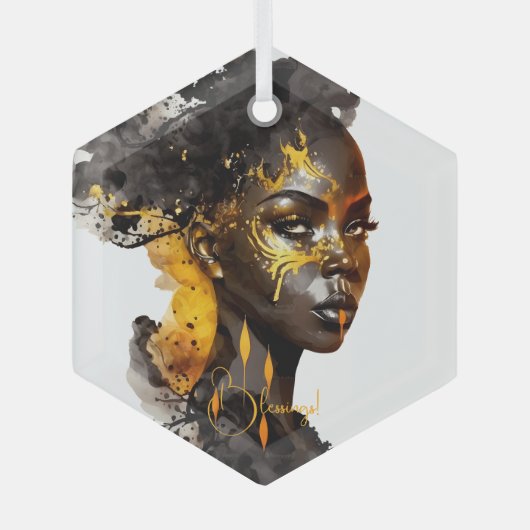 Ornement En Verre Créez votre propre déesse d'or (Recto)