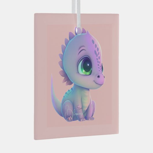 Ornement En Verre Créez votre propre Dragon Bébé Violet (Avant droite)