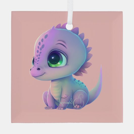 Ornement En Verre Créez votre propre Dragon Bébé Violet (Verso)