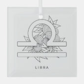 Ornement En Verre Créez votre propre Elegant Black & White Libra Zod (Recto)