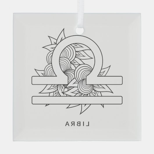 Ornement En Verre Créez votre propre Elegant Black & White Libra Zod (Verso)