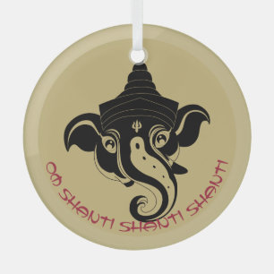 Ornement En Verre Créez votre propre Ganesh Black & Gold