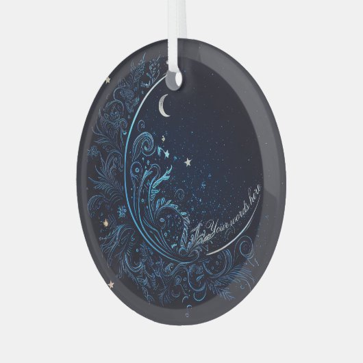 Ornement En Verre Créez votre propre lune bleue mystique (Avant gauche)