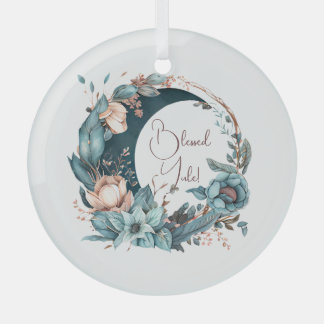 Ornement En Verre Créez votre propre lune Turquoise et Pêchez-la