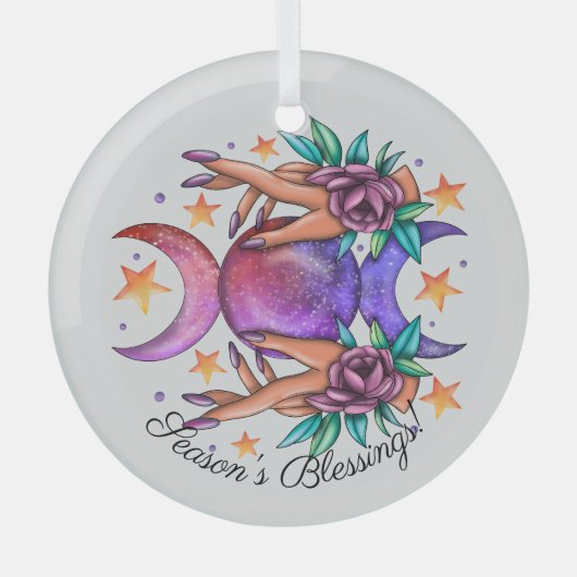 Ornement En Verre Créez votre propre mignonne triple lune déesse et (Recto)