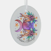 Ornement En Verre Créez votre propre mignonne triple lune déesse et (Avant droite)