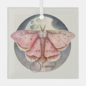 Ornement En Verre Créez votre propre papillon de Pleine lune rose (Recto)