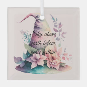 Ornement En Verre Créez votre propre Pastel Rainbow Witch Casquettes