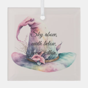 Ornement En Verre Créez votre propre Pastel Rainbow Witch Casquettes
