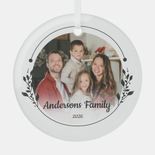 Ornement En Verre Créez Votre Propre Photo de Famille Personnalisée 