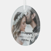 Ornement En Verre Créez votre propre photo Nous sommes engagés (Avant gauche)