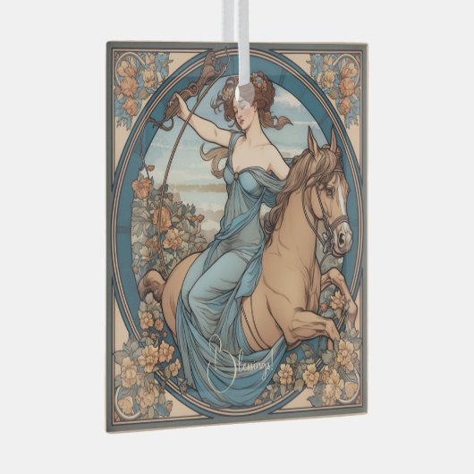 Ornement En Verre Créez votre propre Sagittaire Art Nouveau (Avant droite)