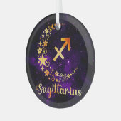 Ornement En Verre Créez votre propre Sagittaire céleste violet (Avant gauche)