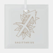 Ornement En Verre Créez votre propre Sagittaire Or & Blanc Elégant (Recto)