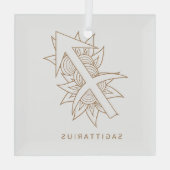 Ornement En Verre Créez votre propre Sagittaire Or & Blanc Elégant (Verso)