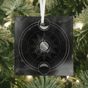 Ornement En Verre Créez Votre Propre Tarot de Lunes Argentées Célest