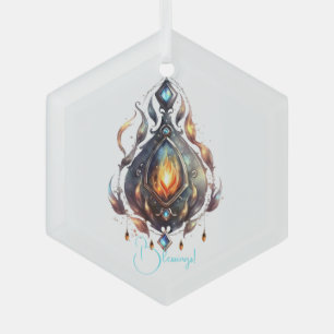 Ornement En Verre Créez votre propre topaz de feu Bejewel