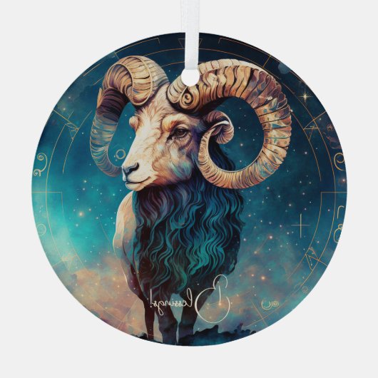 Ornement En Verre Créez votre propre Zodiac d'argile céleste (Verso)