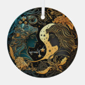 Ornement En Verre Créez votre propre zodiaque céleste Gemini (Verso)