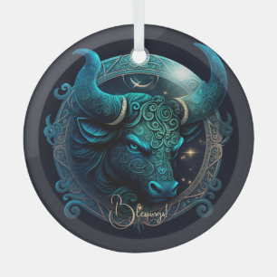 Ornement En Verre Créez votre propre zodiaque du Taurus céleste