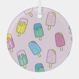 Ornement En Verre Crème glacée mignonne : motif de fruits.
