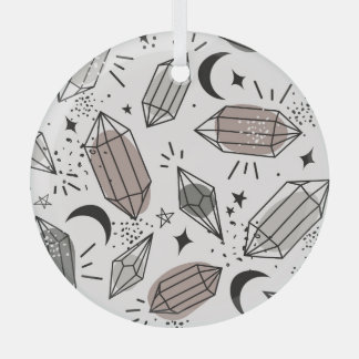 Ornement En Verre Cristaux, Lune, Étoiles, Design Chevauché.