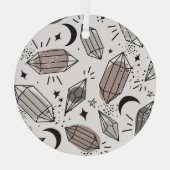 Ornement En Verre Cristaux, Lune, Étoiles, Design Chevauché. (Verso)