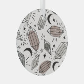 Ornement En Verre Cristaux, Lune, Étoiles, Design Chevauché. (Avant droite)