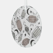 Ornement En Verre Cristaux, Lune, Étoiles, Design Chevauché. (Avant gauche)