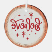 Ornement En Verre Croire l'arbre de conservation des vacances (Verso)