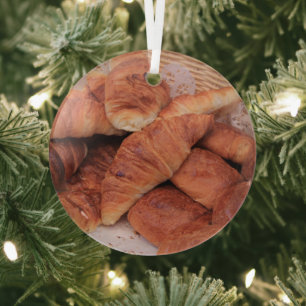 Ornement En Verre Croissants Noël