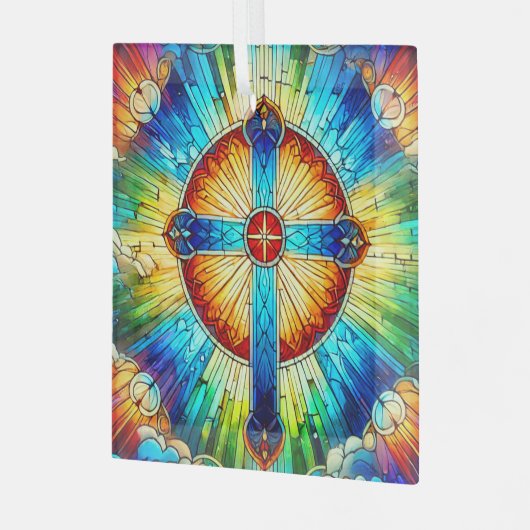 Ornement En Verre Croix en verre tendu Design ornementale Chaudière (Avant gauche)