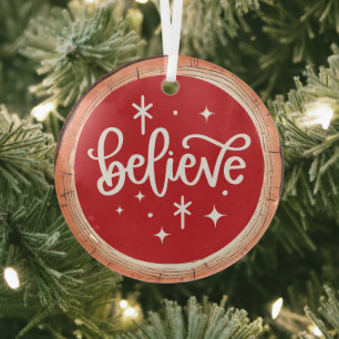 Ornement En Verre Croyez à Noël