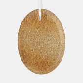 Ornement En Verre Cuir Brown : fermeture texturée détaillée (Avant gauche)