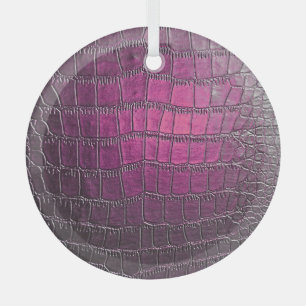 Ornement En Verre Cuir violet éclatant : gaufrage brillant.