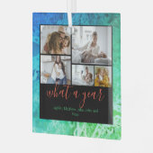 Ornement En Verre Custom 5 Photos Typographie Nouvel An Fêtes (Avant gauche)