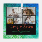 Ornement En Verre Custom 5 Photos Typographie Nouvel An Fêtes (Verso)