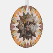 Ornement En Verre Custom Brown Orange Christmas Star Photo Gift Tree (Avant droite)
