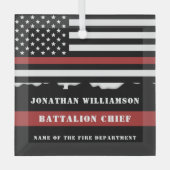 Ornement En Verre Custom Firefighter Appreciation Thin Red Line Flag (Recto)