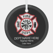 Ornement En Verre Custom Fireman (Recto)