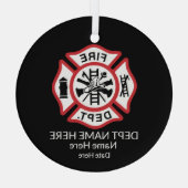 Ornement En Verre Custom Fireman (Verso)