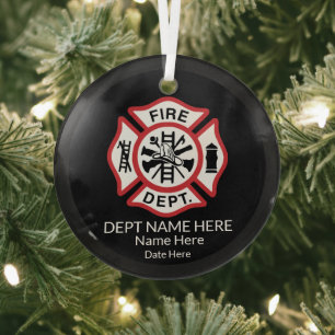 Ornement En Verre Custom Fireman