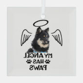 Ornement En Verre Custom Pet Memorial Ornament My Angel Has Wings (Verso)