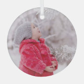 Ornement En Verre Custom Photo Christmas Gift | (Recto)