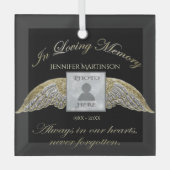 Ornement En Verre Custom Photo Memorial In Loving Memory (Recto)